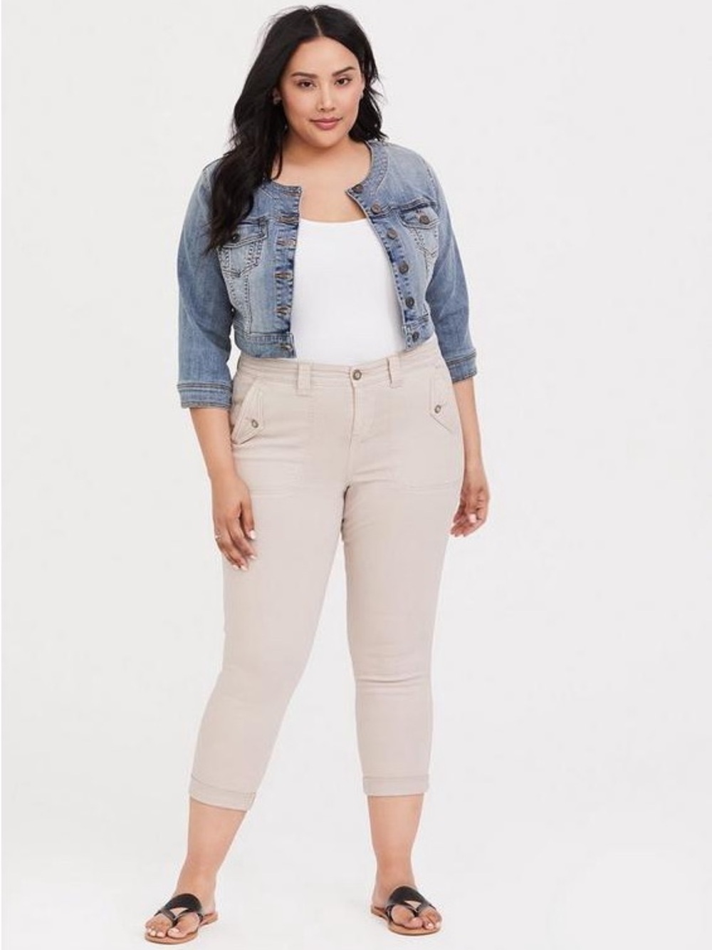 NWT torrid Cropped Twill Military Pant - Stone Wash size 22